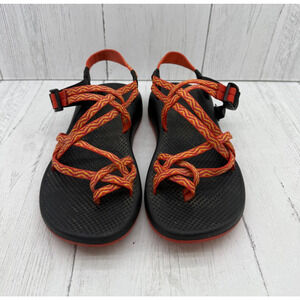 Chaco ZX/2 Orange Yellow Dual Zig Zag Strappy Sandals Toe Loop Women's 10